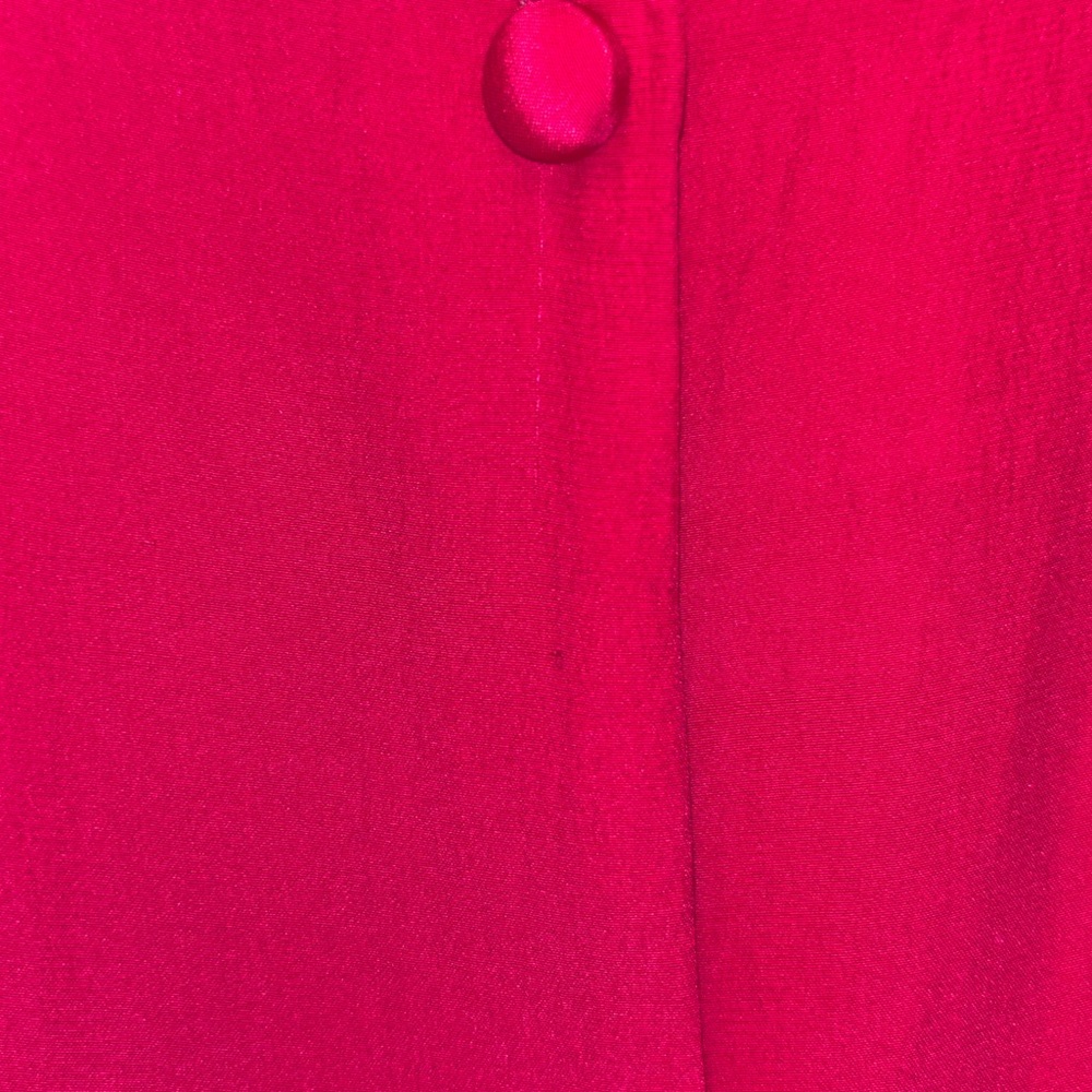 Nancy Anderson Pure Silk Red Midi Dress | Button Front | Size M/M - Picture 4 of 8